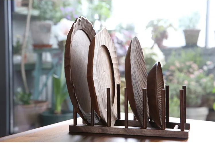 Black Walnut Wood Plate Holders