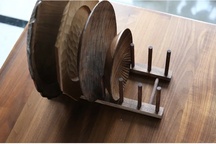 Black Walnut Wood Plate Holders