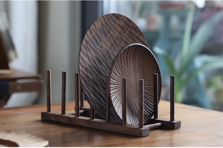 Black Walnut Wood Plate Holders