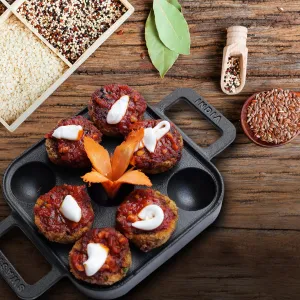 Cast Iron Appe Pan/Paddu/Paniyaram Tawa | Ready To Use | Healthful | 9 Pits