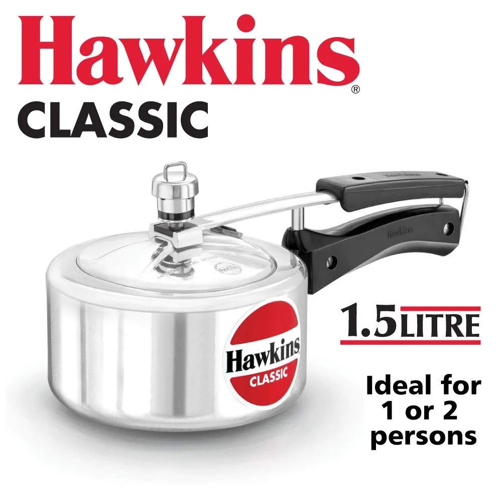 Hawkins CL15 Classic Aluminum Pressure Cooker 1.5 Liter