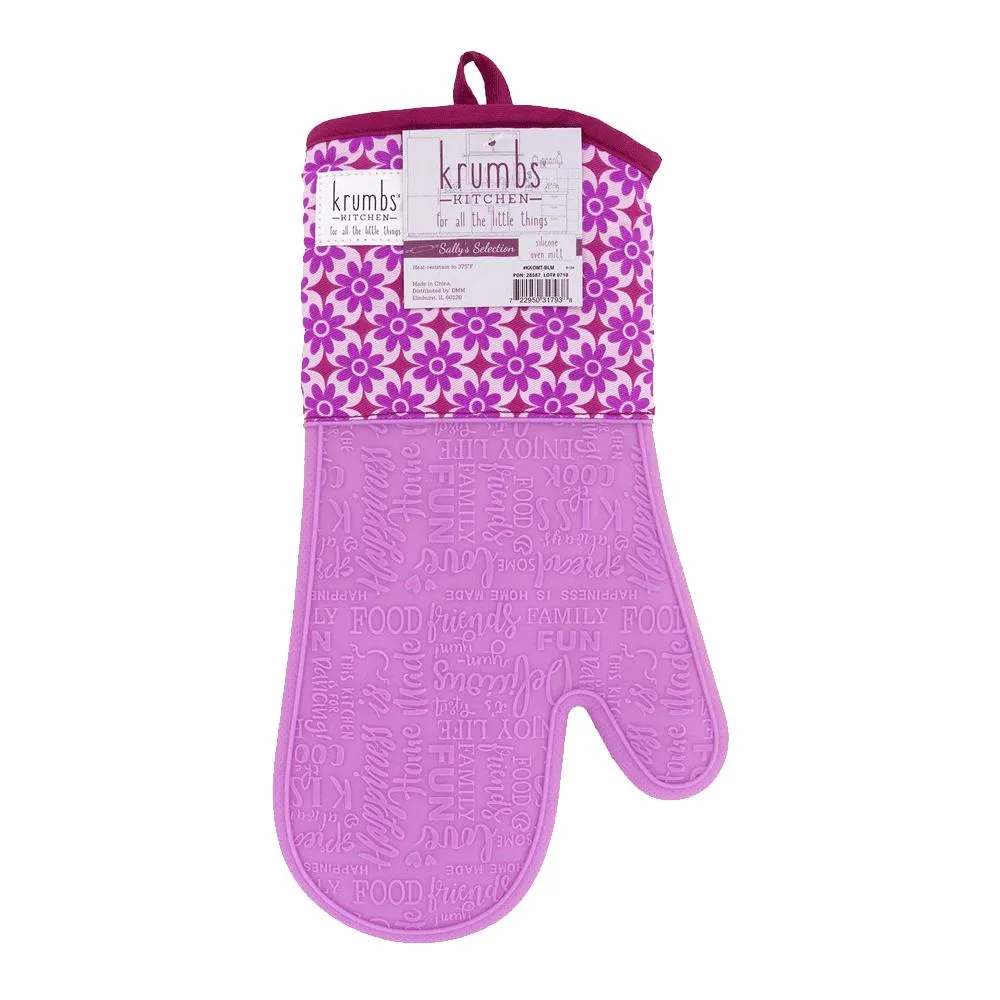 Krumbs Kitchen Designer Collection Silicone Oven Mitt, Blooms