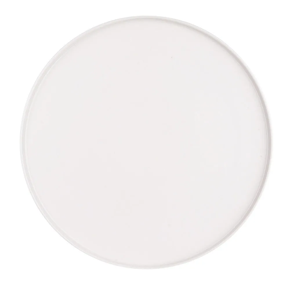 Porcelain Flat Plate Round with Lip 35cm White