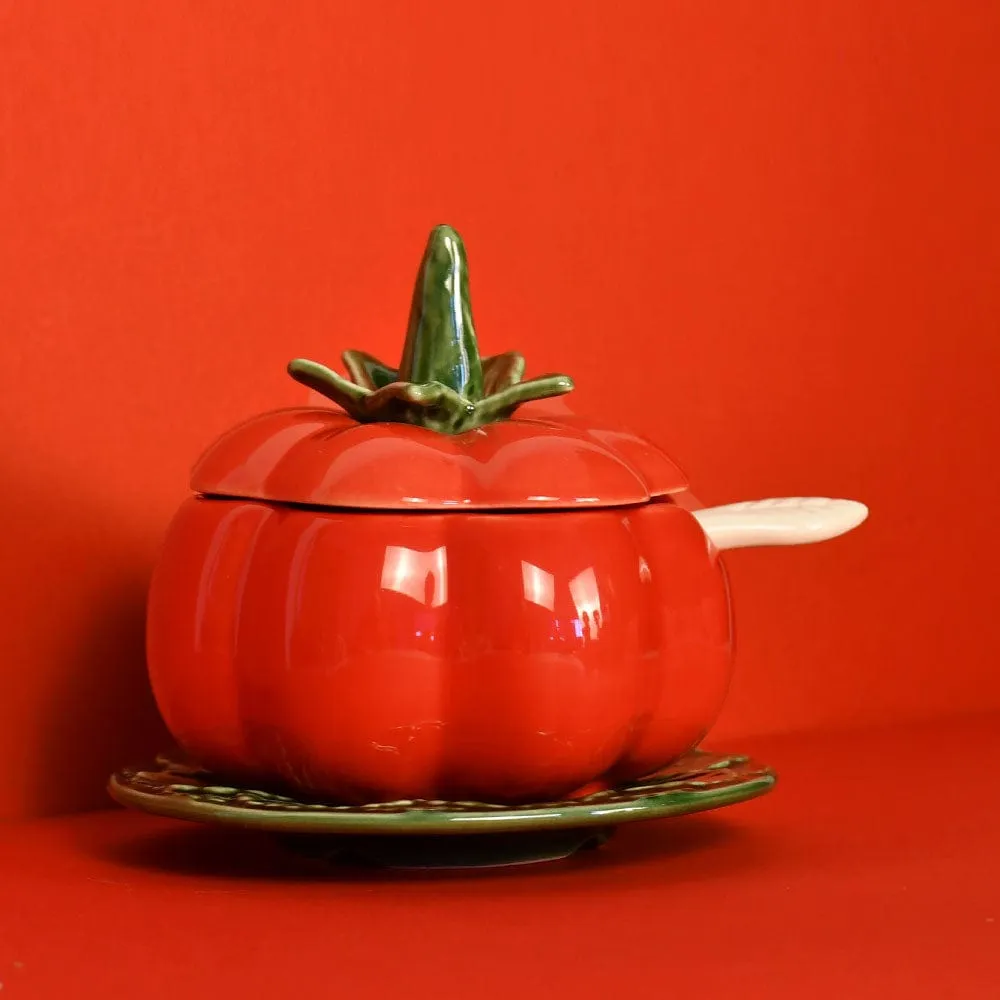 Pot en céramique en forme de tomate - 13cm