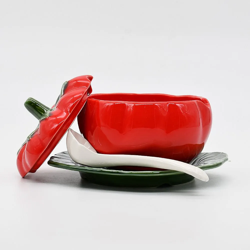 Pot en céramique en forme de tomate - 15cm