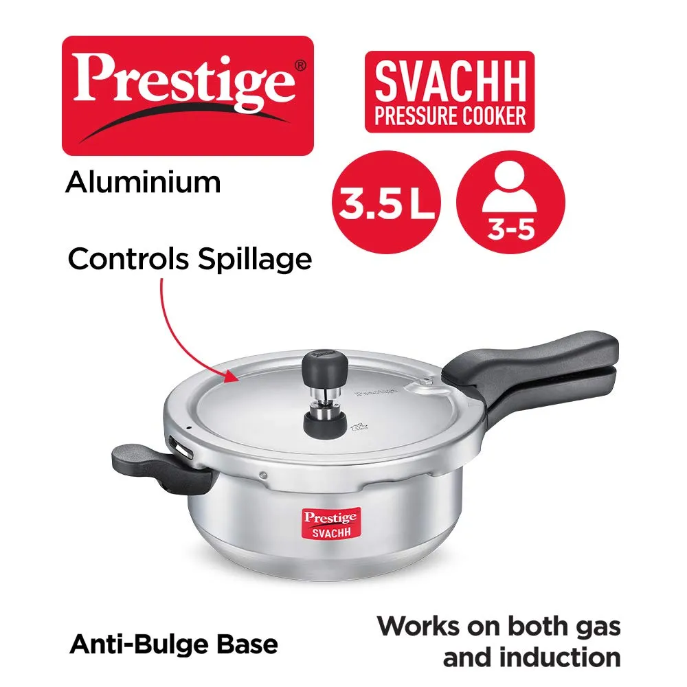 Prestige Svachh Aluminium Outer Lid Pressure Cooker 3.5 L (Silver)