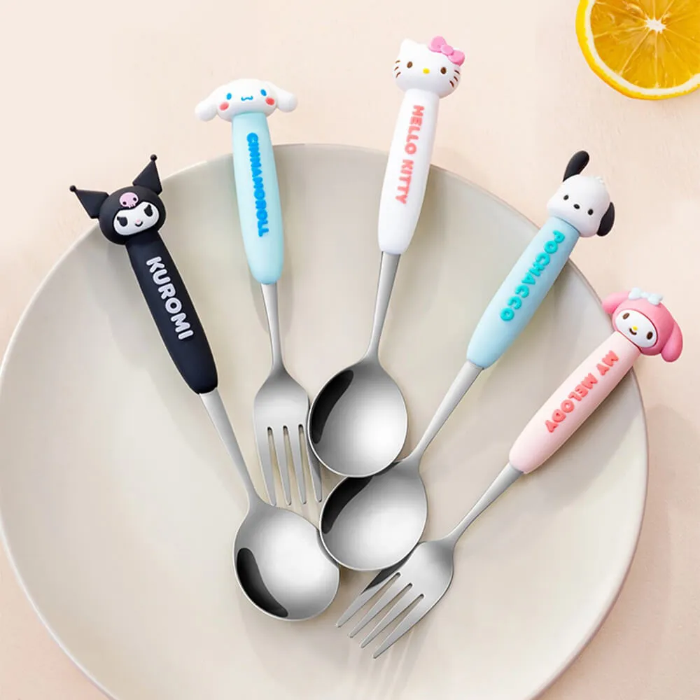 Sanrio Character Die-Cut Face Stainless Steel Cutlery Set