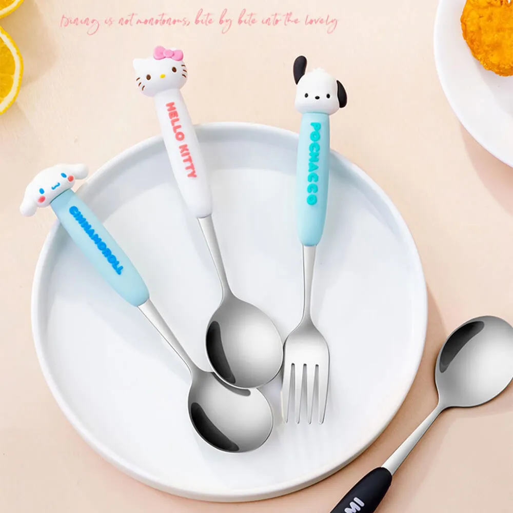 Sanrio Character Die-Cut Face Stainless Steel Cutlery Set