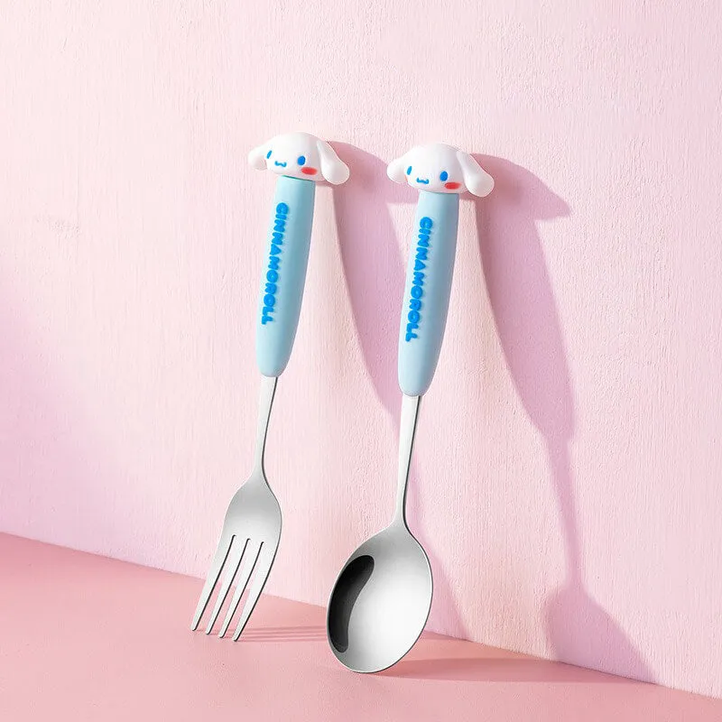 Sanrio Character Die-Cut Face Stainless Steel Cutlery Set