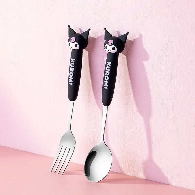 Sanrio Character Die-Cut Face Stainless Steel Cutlery Set