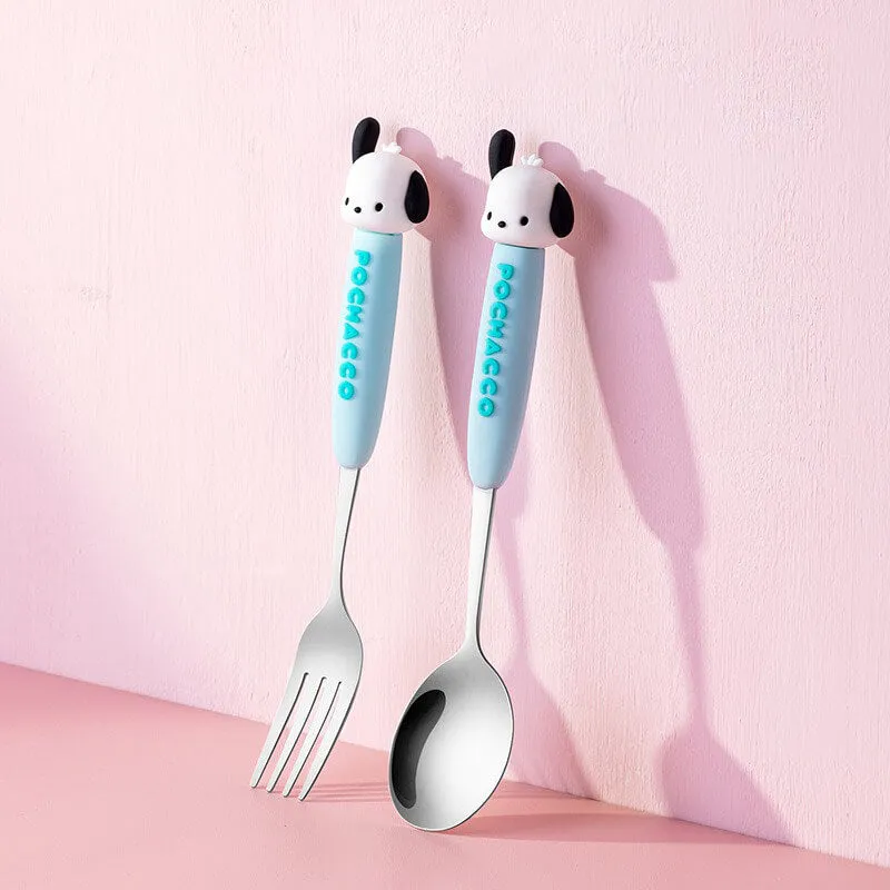 Sanrio Character Die-Cut Face Stainless Steel Cutlery Set