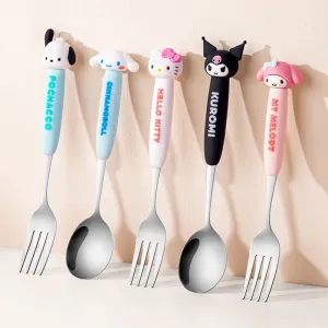Sanrio Character Die-Cut Face Stainless Steel Cutlery Set