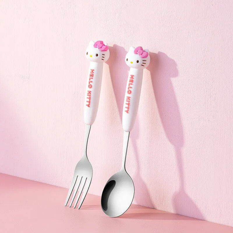 Sanrio Character Die-Cut Face Stainless Steel Cutlery Set